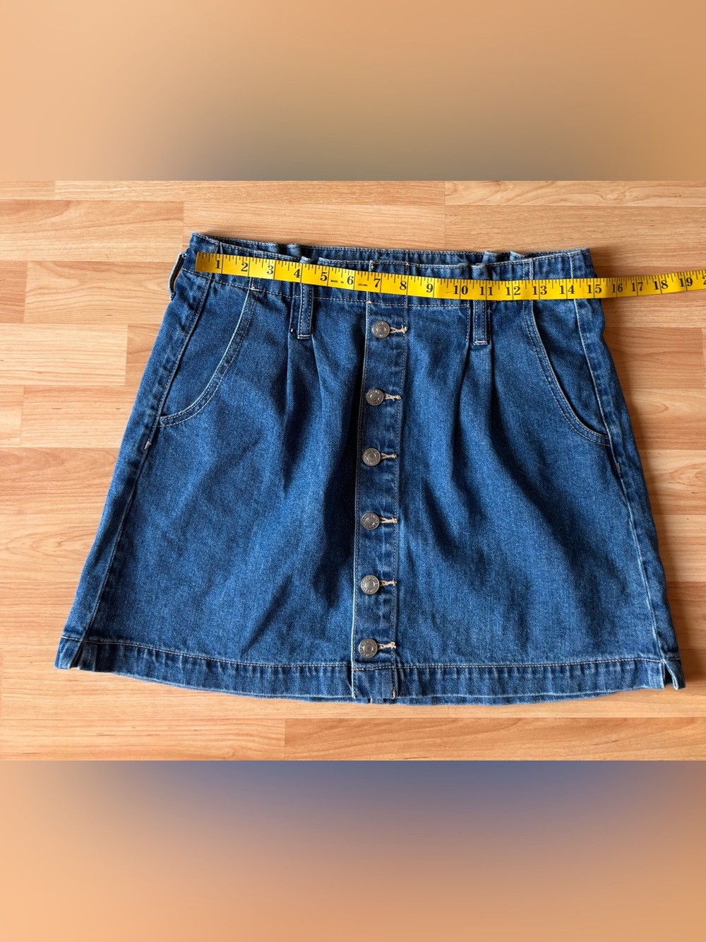 American Eagle Denim/Jean Button-Front A-Line Skirt - Picture 3 of 8